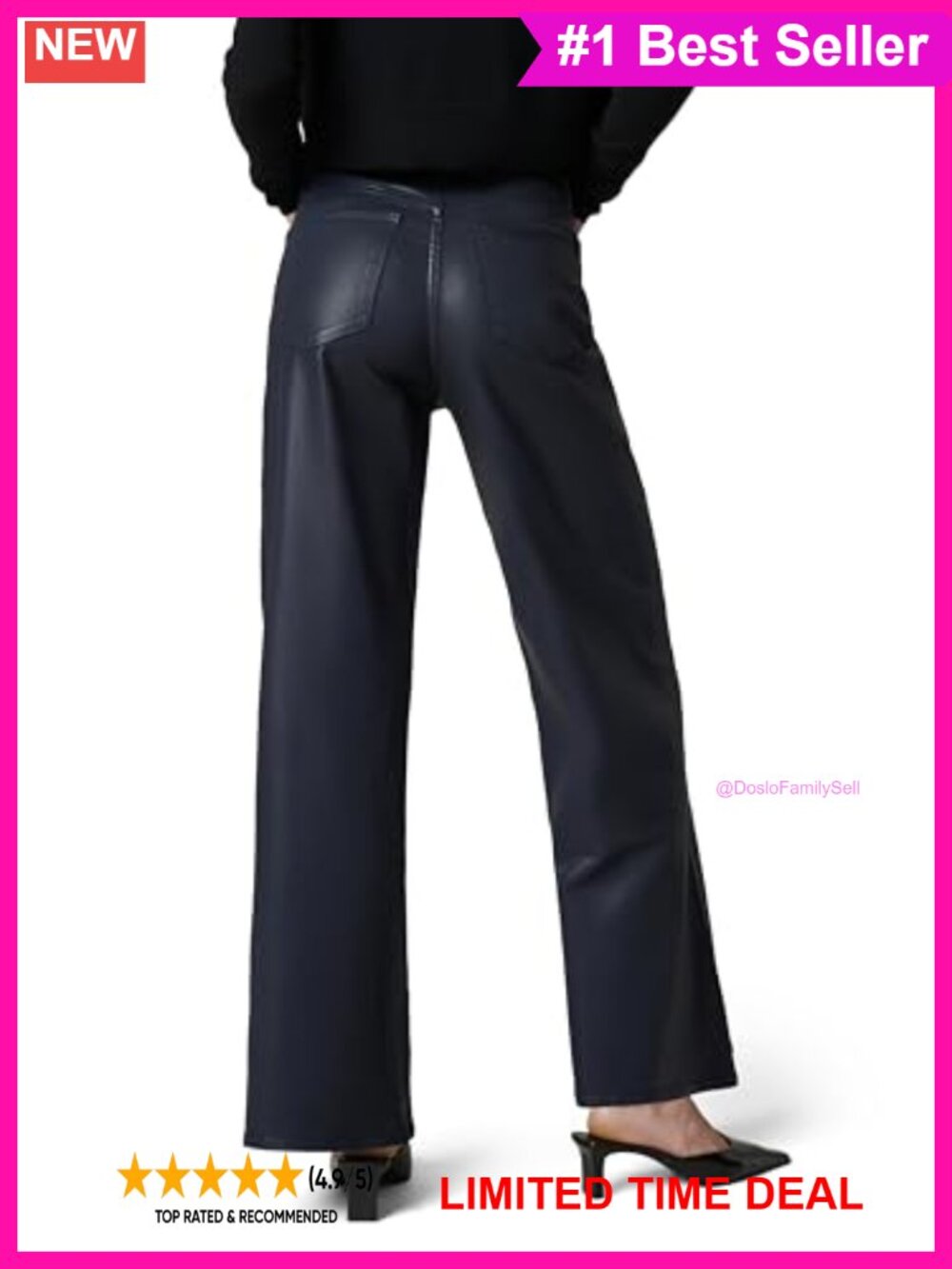 Petite The Mia High Rise Wide Leg Coated Stretch Sateen Jeans